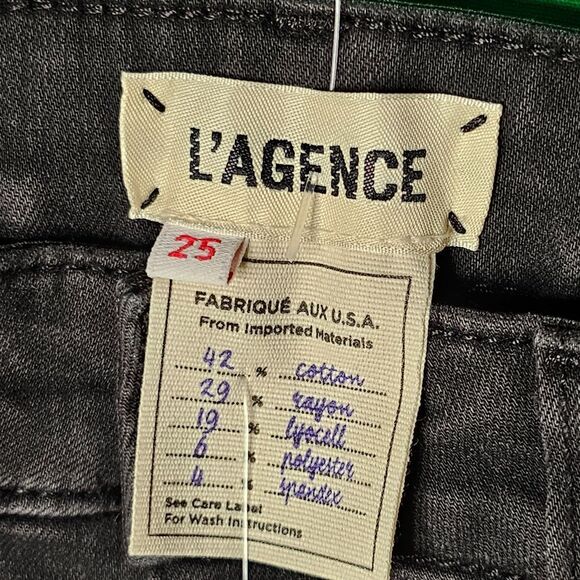 NWT L'AGENCE Margot Jean Dark Graphite Destruct 25 - Picture 3 of 6